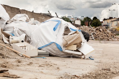 Front view of a skip and street scene in Crystal Palace area representing accessibility services