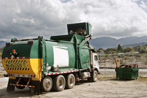 Professional waste removal team in action